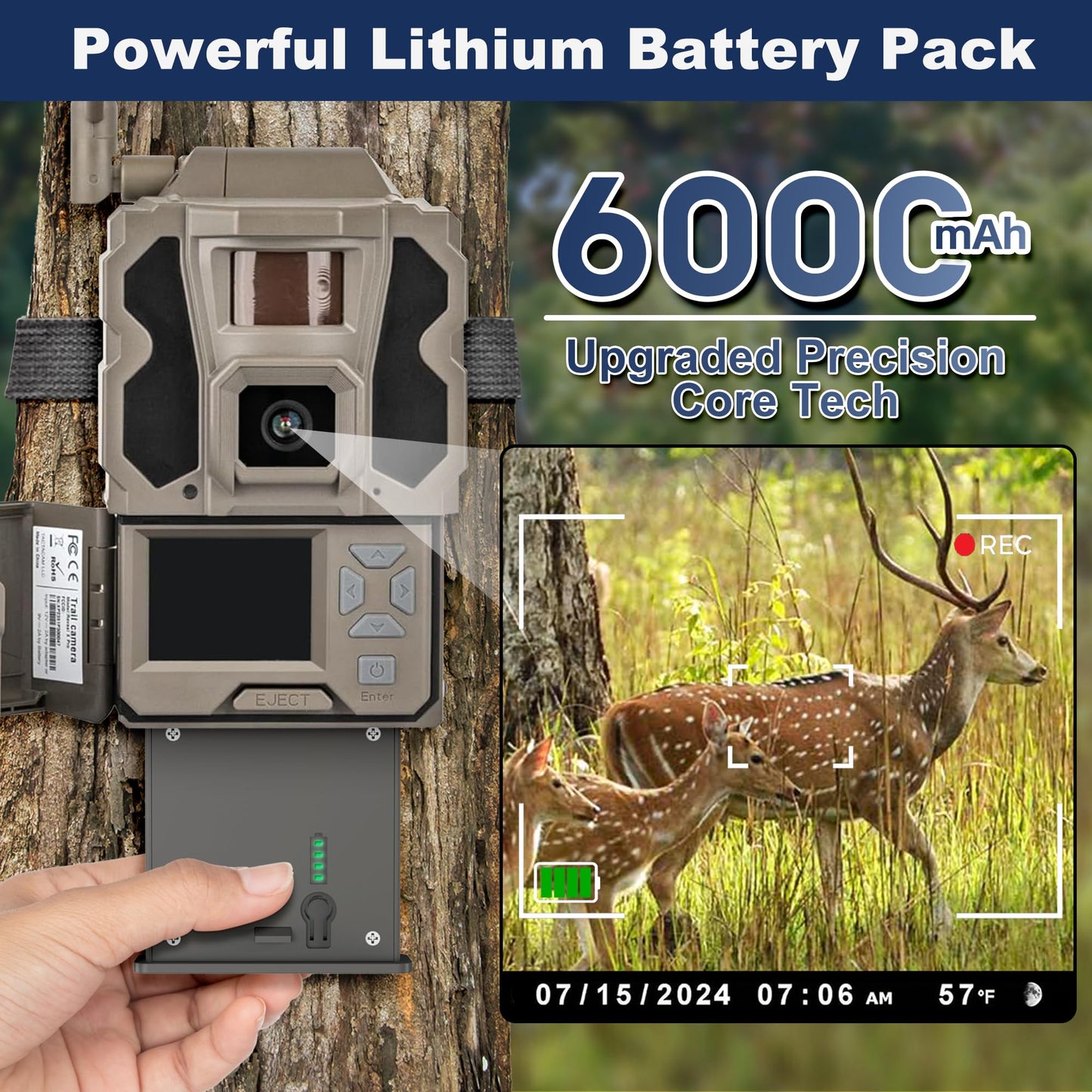 2-Pack Rechargeable Reveal Lipo Lithium Battery Pack for Trail Camera Reveal X Gen 3.0, 2.0, X Pro 3.0, Pro, X Ultra 3.0, SK, XB, X - Upgraded LED Meter & Solar Charging