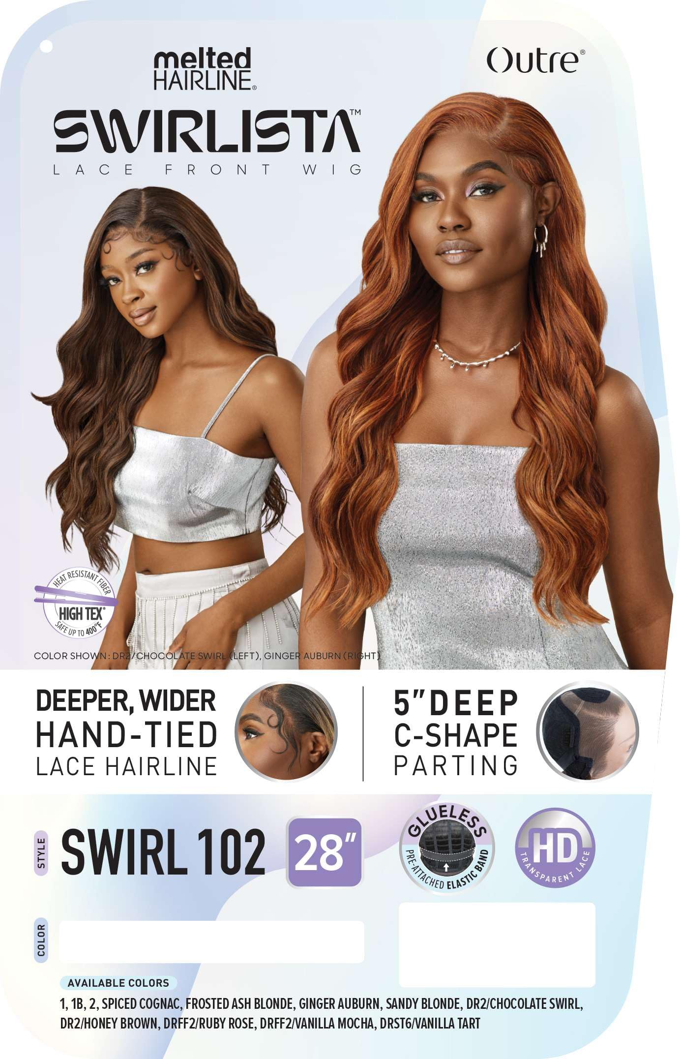 Outre Lace Front Wig - Melted Hairline - Swirlista - Swirl 102 (GINGER AUBURN)