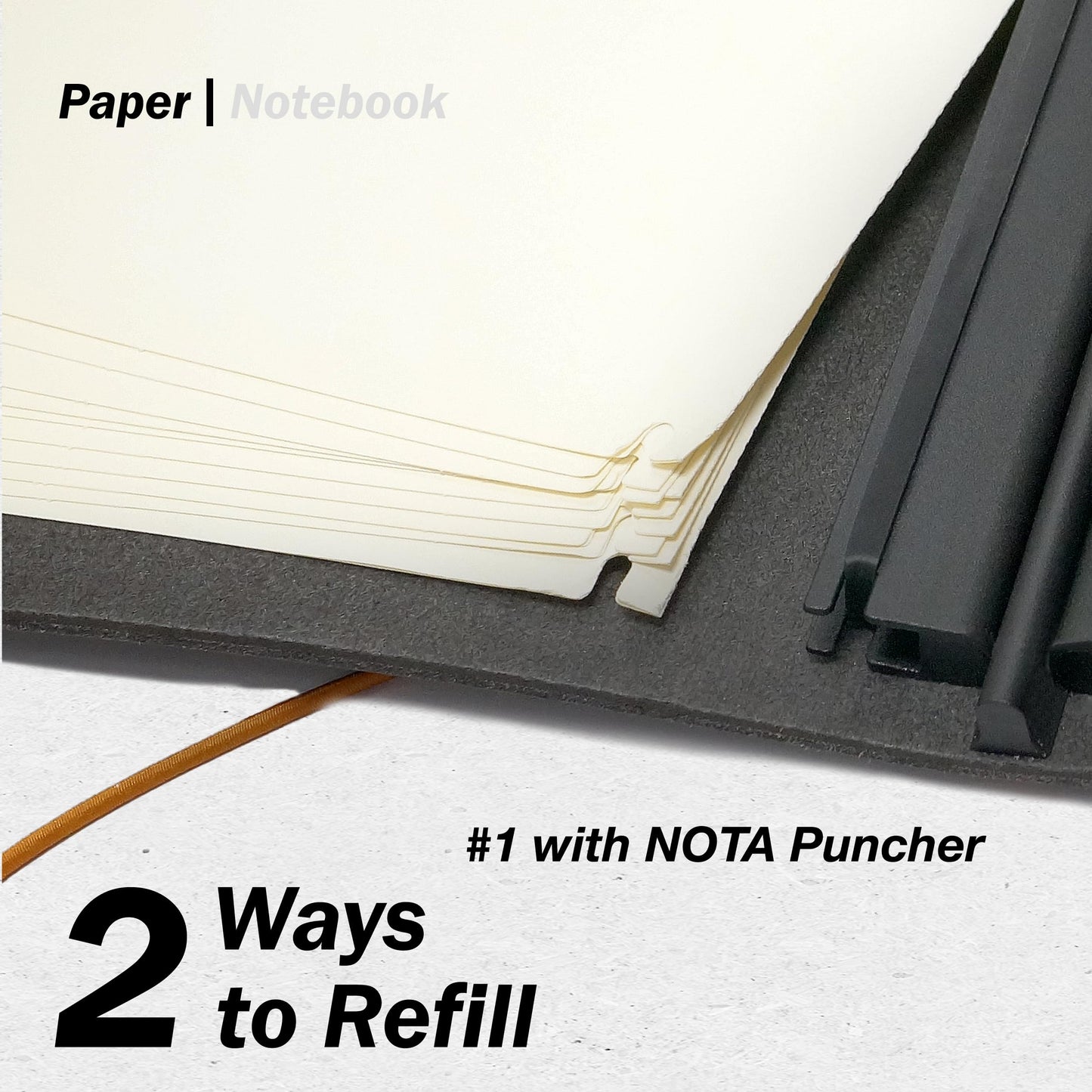 ANTOU BOOK NOTA Recycled Leather Magnetic Binder Journal Notebook, Refillable A6 Writing Planners, 5.3" x 6.9" - Daily