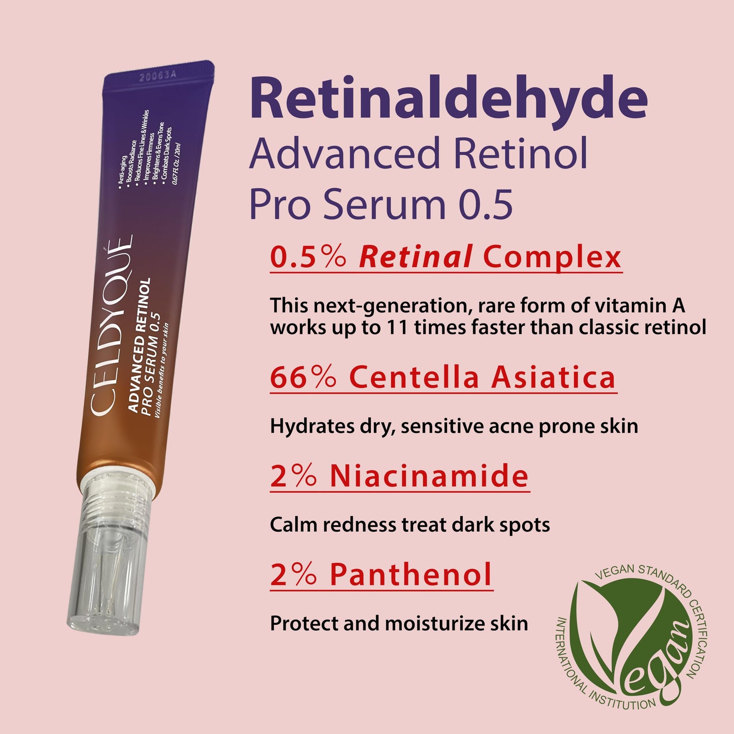 LANBELLE Ultra Lifting EGF FGF Ampoule Serum w/Centella Asiatica and Hyaluronic Acids & Celdyque Advanced Retinol Pro Serum Duo Set Improves Skin Balance Anti-Aging Skin-Smoothing Korean Skincare