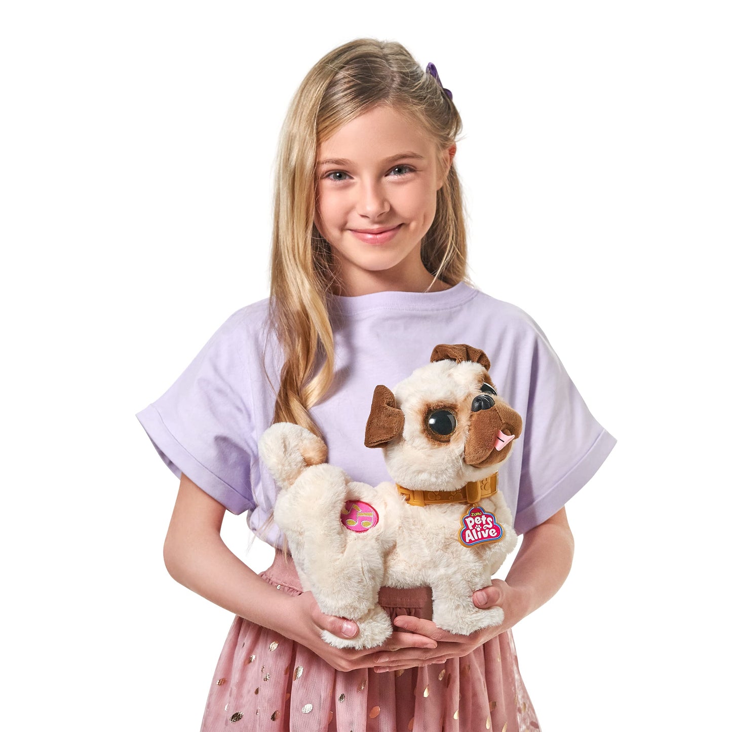 Pets Alive Poppy The Booty Shakin’ Pug – Interactive Dancing Plush Puppy by ZURU Robotic Realistic Soft Dog Plush Stuffed Animal Toy for Kids, Girls