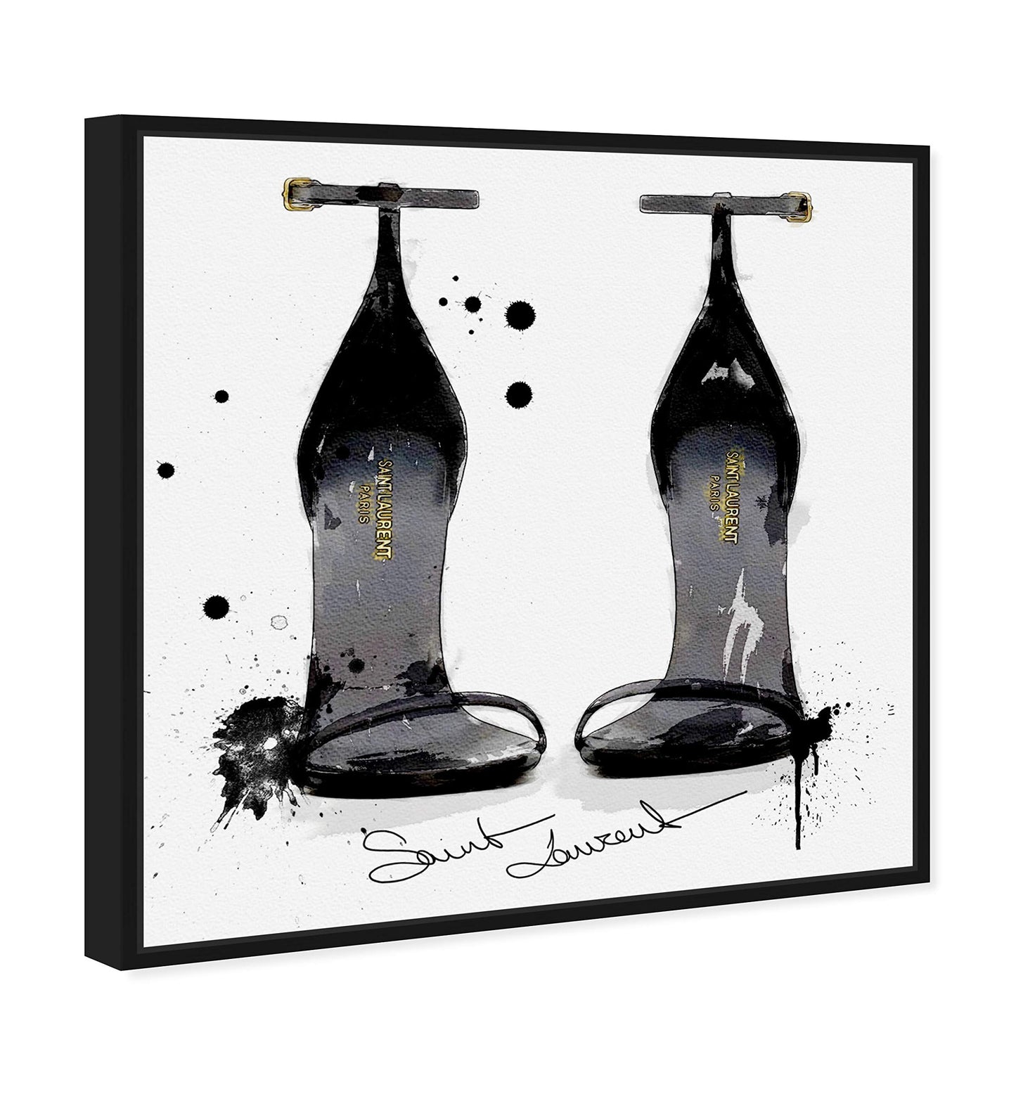 The Oliver Gal Artist Co. Fashion and Glam Wall Art Canvas Prints 'Perfect Sillhouette' Shoes Home Décor, 12 in x 12 in, Black Frame
