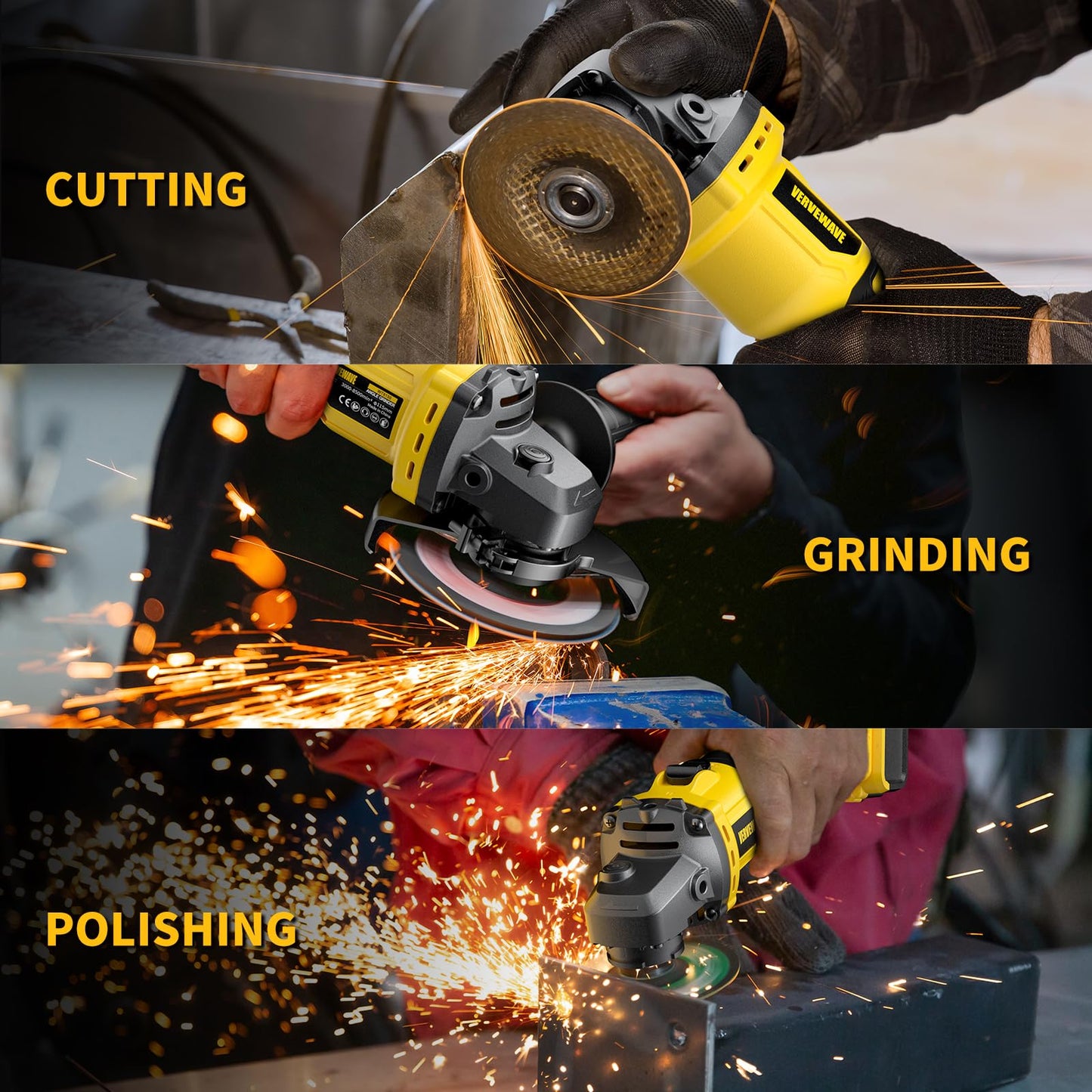 Angle Grinder Brushless fit DEWALT 20V Battery (No Battery), 6 Variable Speed Power Grinder 4-1/2", Cordless Angle Grinder Power Tools For Cutting Grinding Polishing (Tool Only)