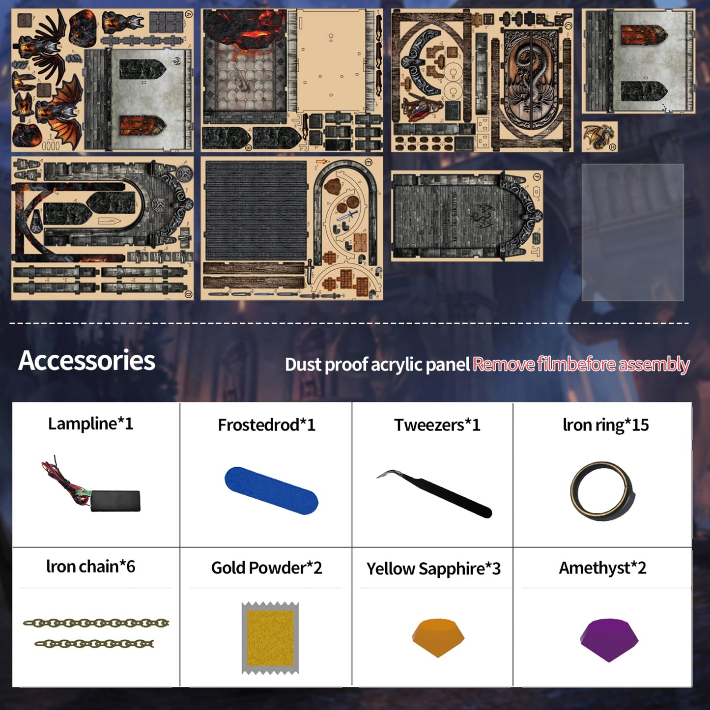 Soothee DIY Book Nook Kit with LED Lights - 3D Puzzles for Adults & Teens, Miniatures for Bookshelf Decor, Relaxing Craft & Unique Gift for Craft Lovers (Dragon's Den)