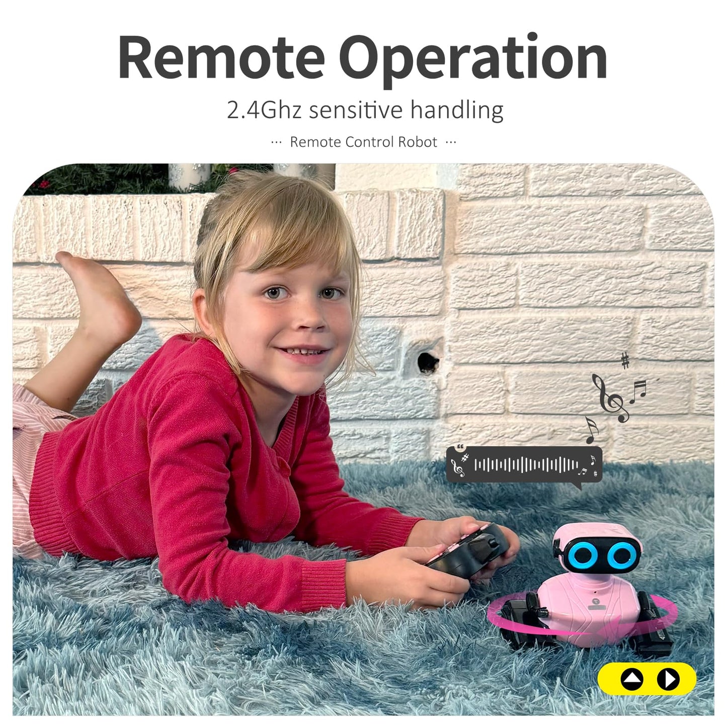 GILOBABY Kids Robot Toy, Remote Control Robot Toys, RC Robots with LED Eyes, Flexible Head & Arms, Dance Moves and Music, Birthday Gifts for Girls Ages 6+ Years (Pink)