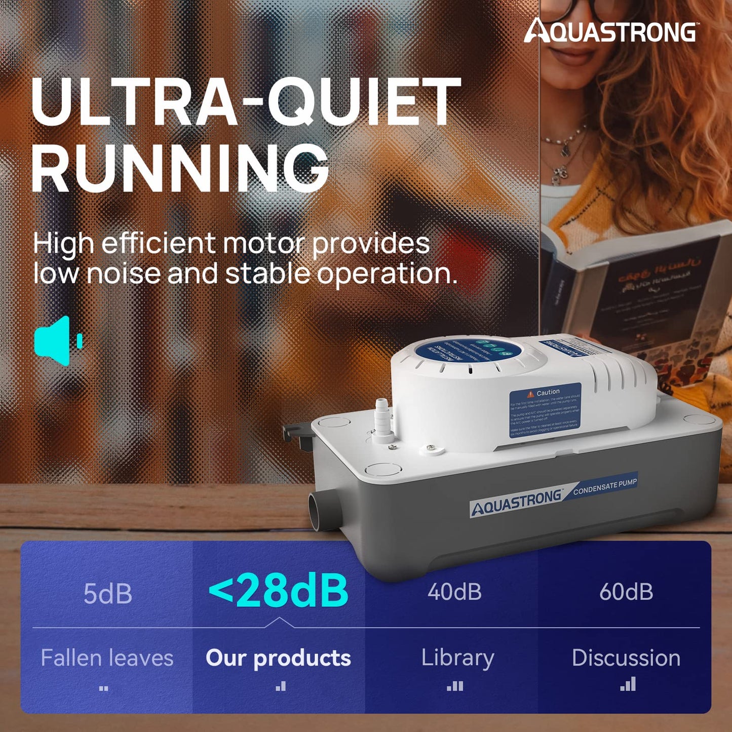 Aquastrong 1/38 HP 85 GPH HVAC Condensate Pump, 115V/230V, AC Condensation Remove Pump with Automatic Safety Switch & 19.7ft Tubing for Air Conditioner, Furnace, Dehumidifier,Ice Maker,Water Drain