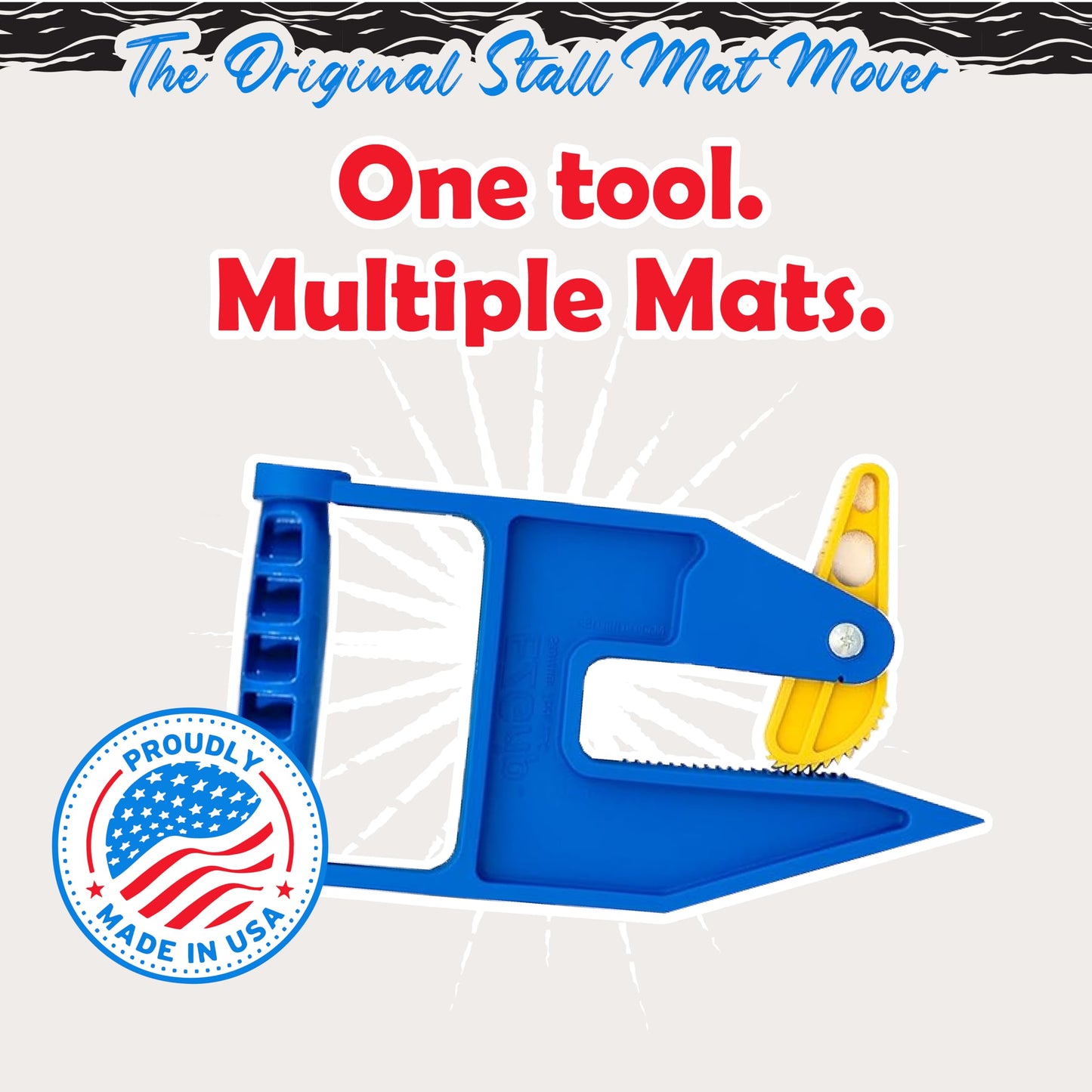 Pair of The Original EZGrip Mat Movers Proudly Made in The USA. Designed to Make Moving Heavy Stall Mats Easier.