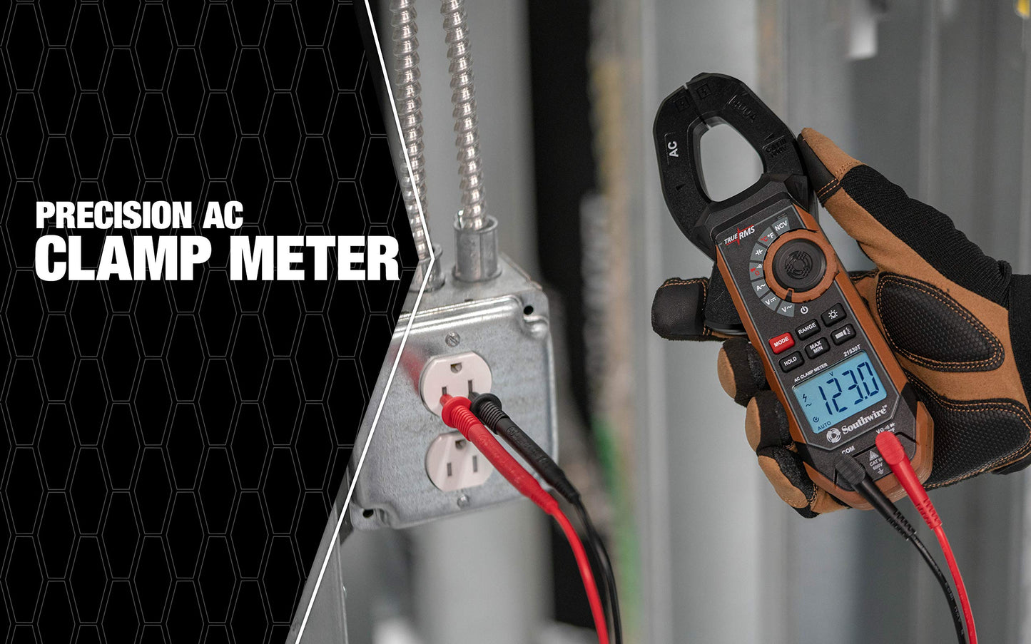 Southwire - 65031640 CLAMP METER, 400A AC/DC 21530T,Black/Brown