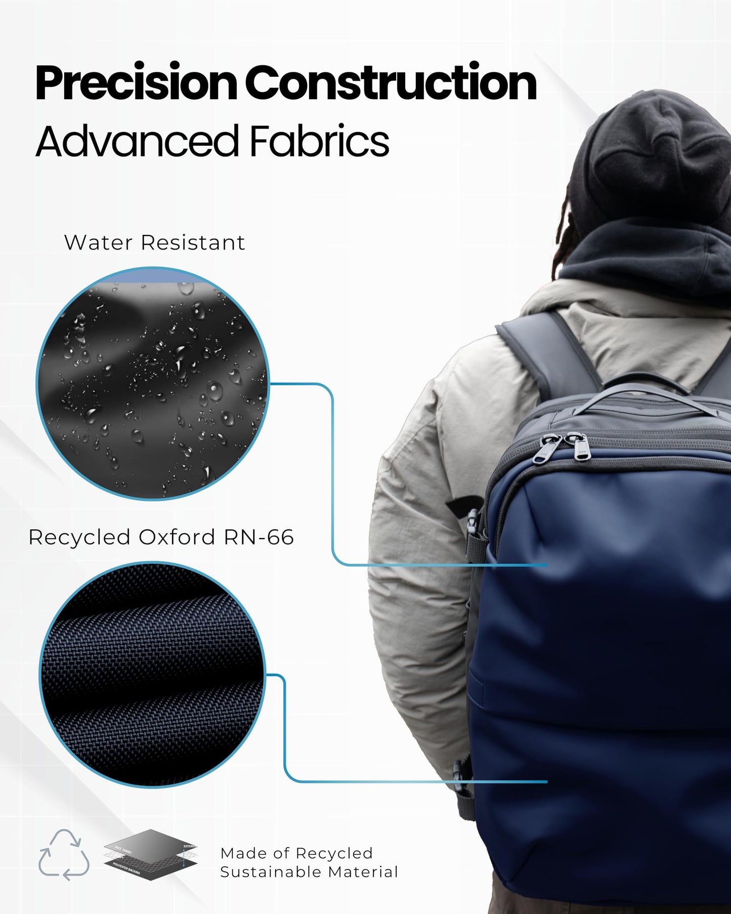 AirVault Voyage Vacuum Seal Travel Backpack 60L with Exapandable Vortex Air Compression Vacuum System Airback SpaceVacPro VacPack Water Resistant TSA Lock with Air Pump Blue