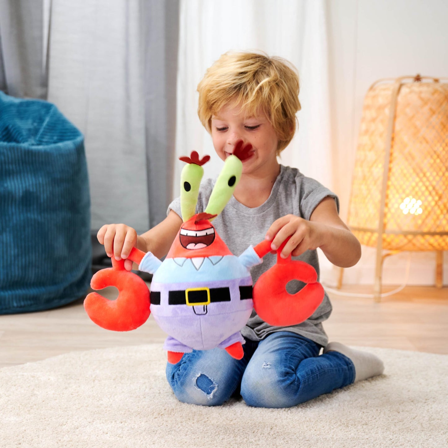 Simba Spongebob Mr. Krabs, 35 cm Plush Figure, Recycled Filling Material, Suitable from The First Months of Life