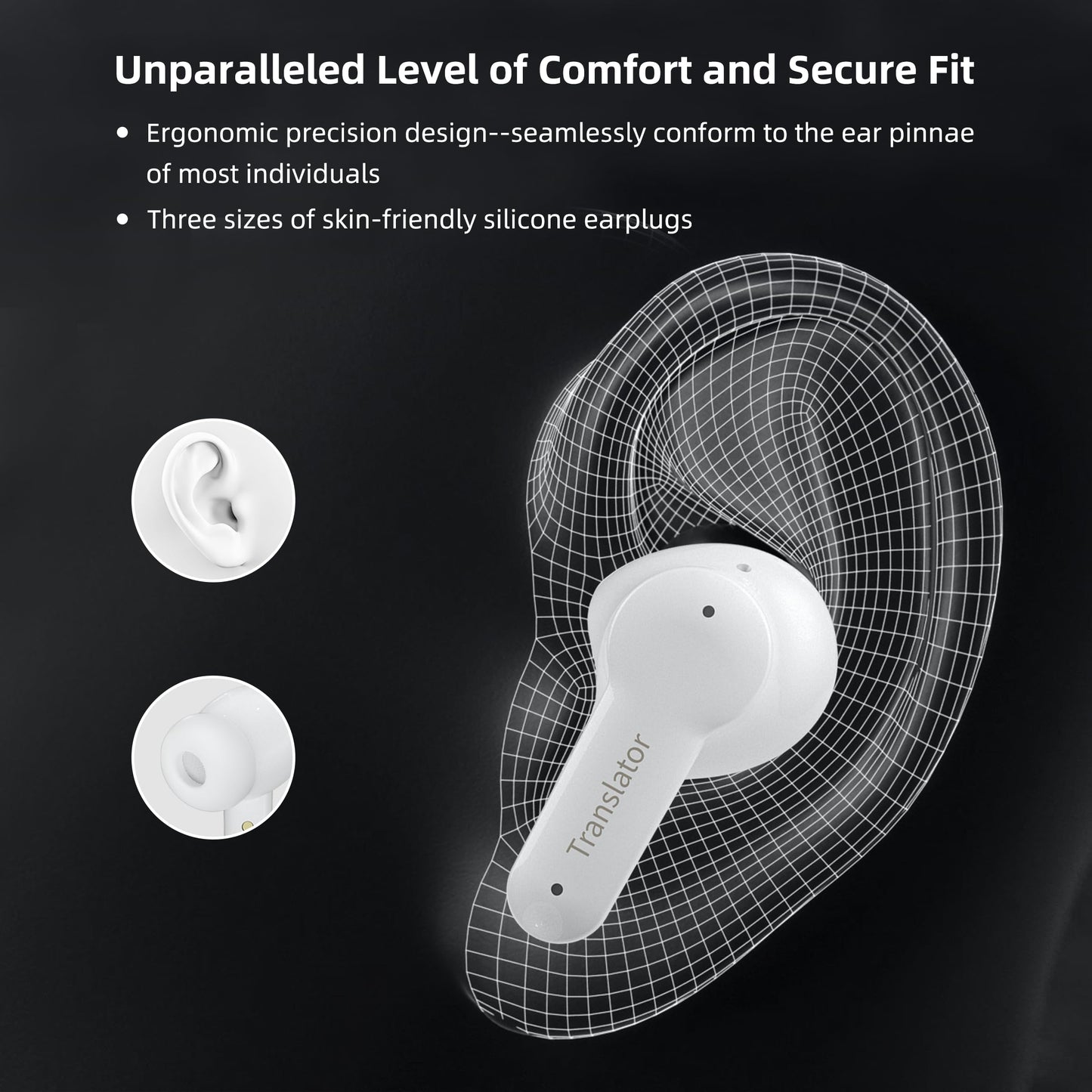 ANFIER M3 Offline AI Translator Earbuds Support 144 Languages & Accents Translation Two-Way Translation Translator Device AI Translation Earbuds Real Time No Subscription Required