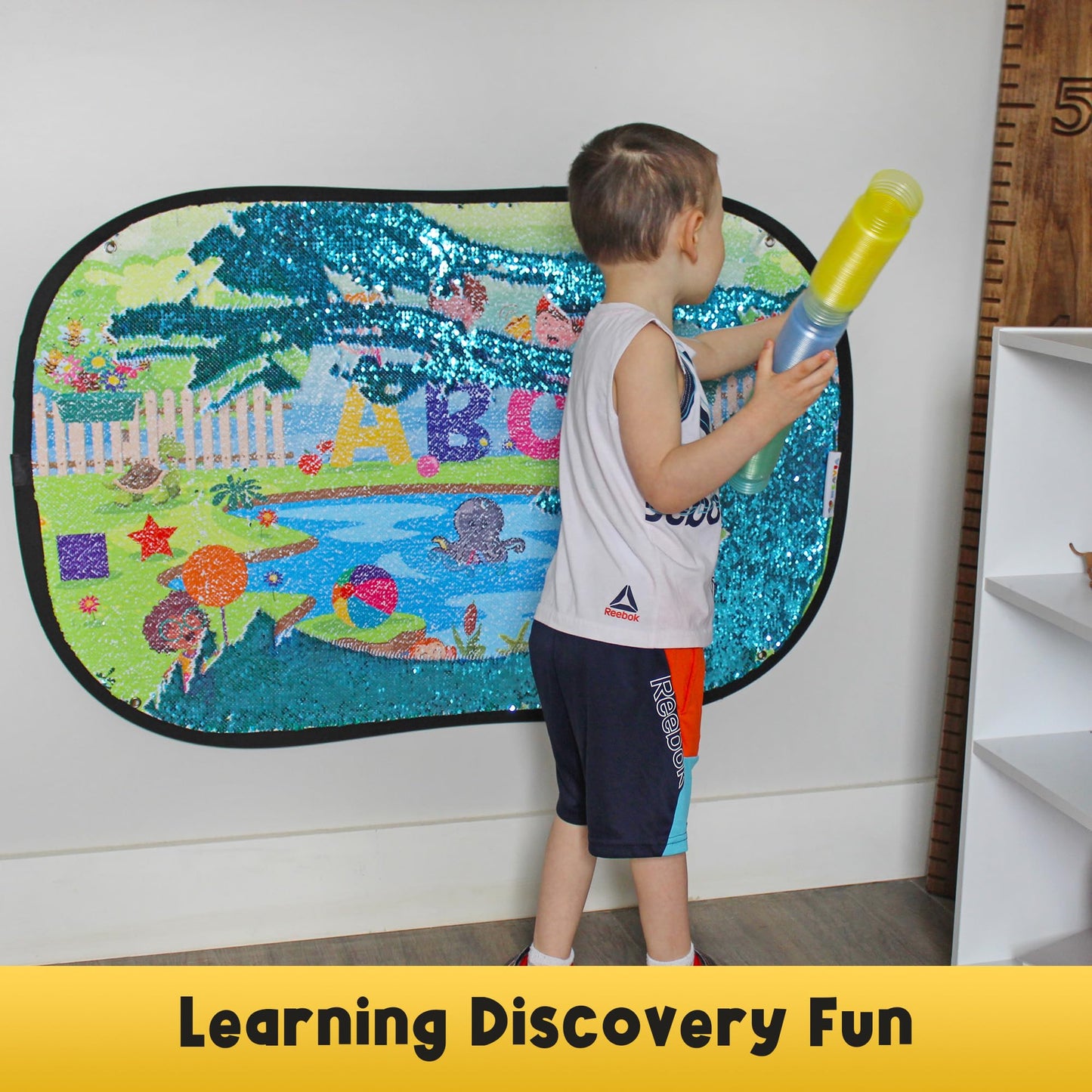 Meavia Reversible Sequins Wall Sensory Fun Toy Learning Discovery Version, Jumbo Size 40 x 27 Inches