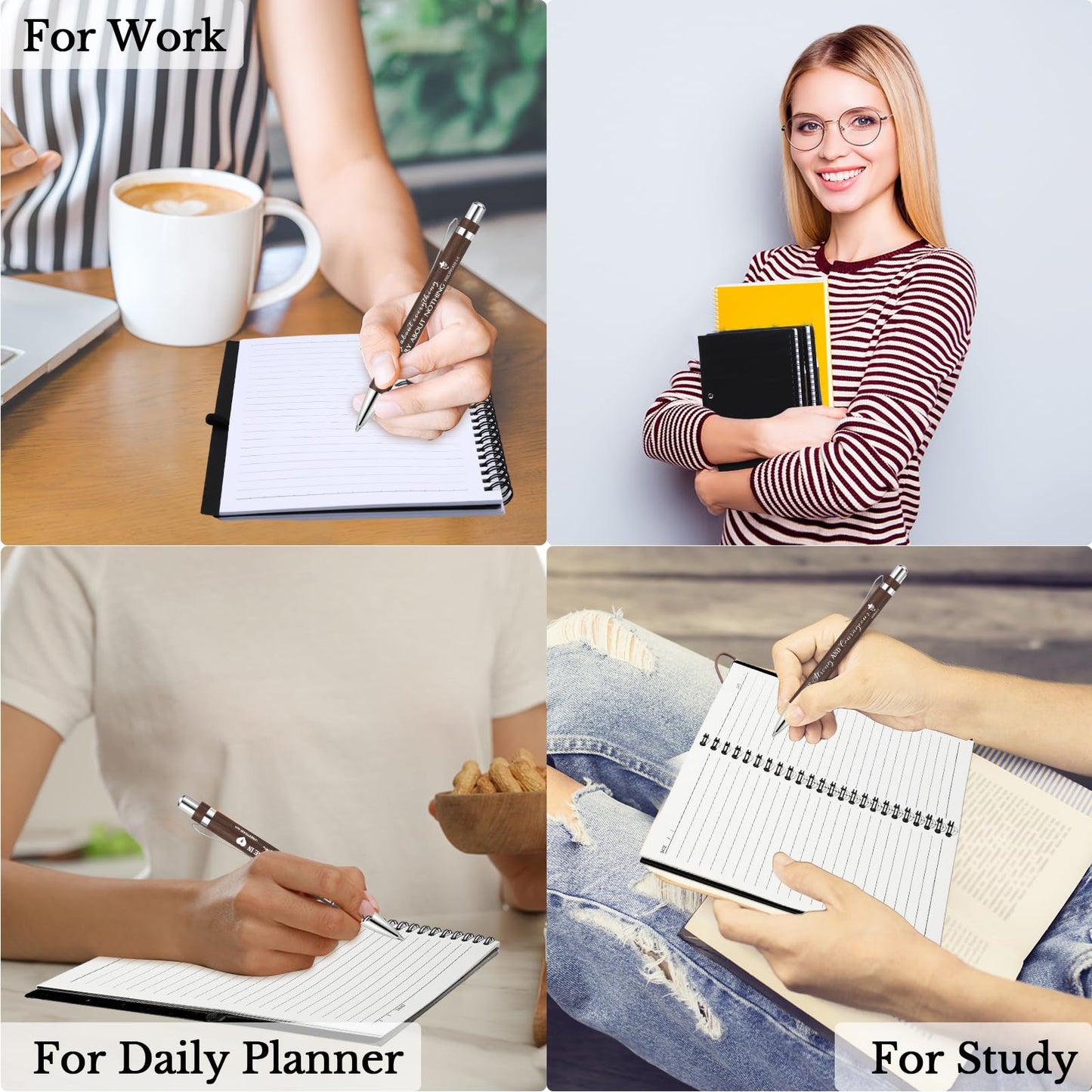 Kosiz 160 Pcs/ 80 Set Christian Gift Bulk A5 Spiral Notebook 5.5"x8.3" Christian Notebook Prayer Journal Bible Verse Ballpoint Pen Religious Christmas Church Gift for Women Sunday School Family (Black)