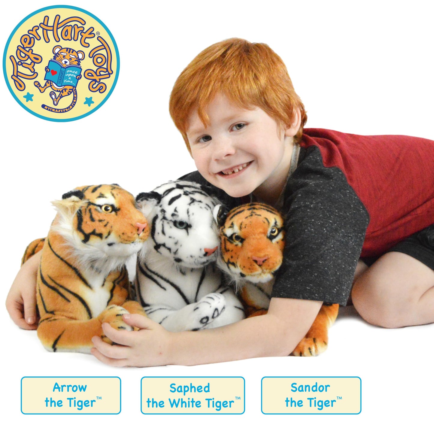 Arrow The Tiger - 17 Inch (Tail Measurement Not Included) Stuffed Animal Plush Cat - by TigerHart Toys