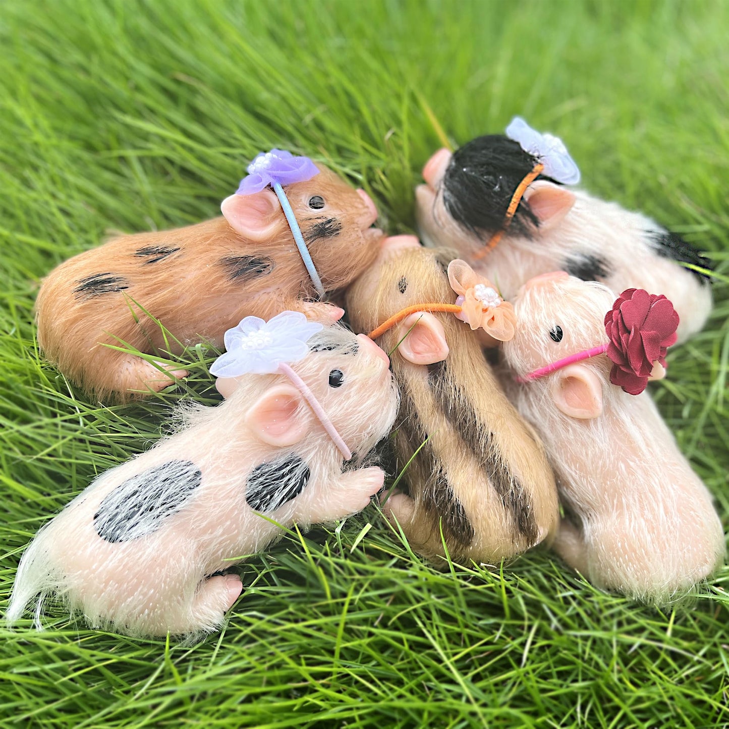 OtardDolls Reborn Pig Dolls, 5 Inch Realistic Newborn Full Silicone Lifelike Reborn Pig Dolls Soft & Stylish Real Life Silicone Animals Realistic Pig Dolls with Toy Accessories