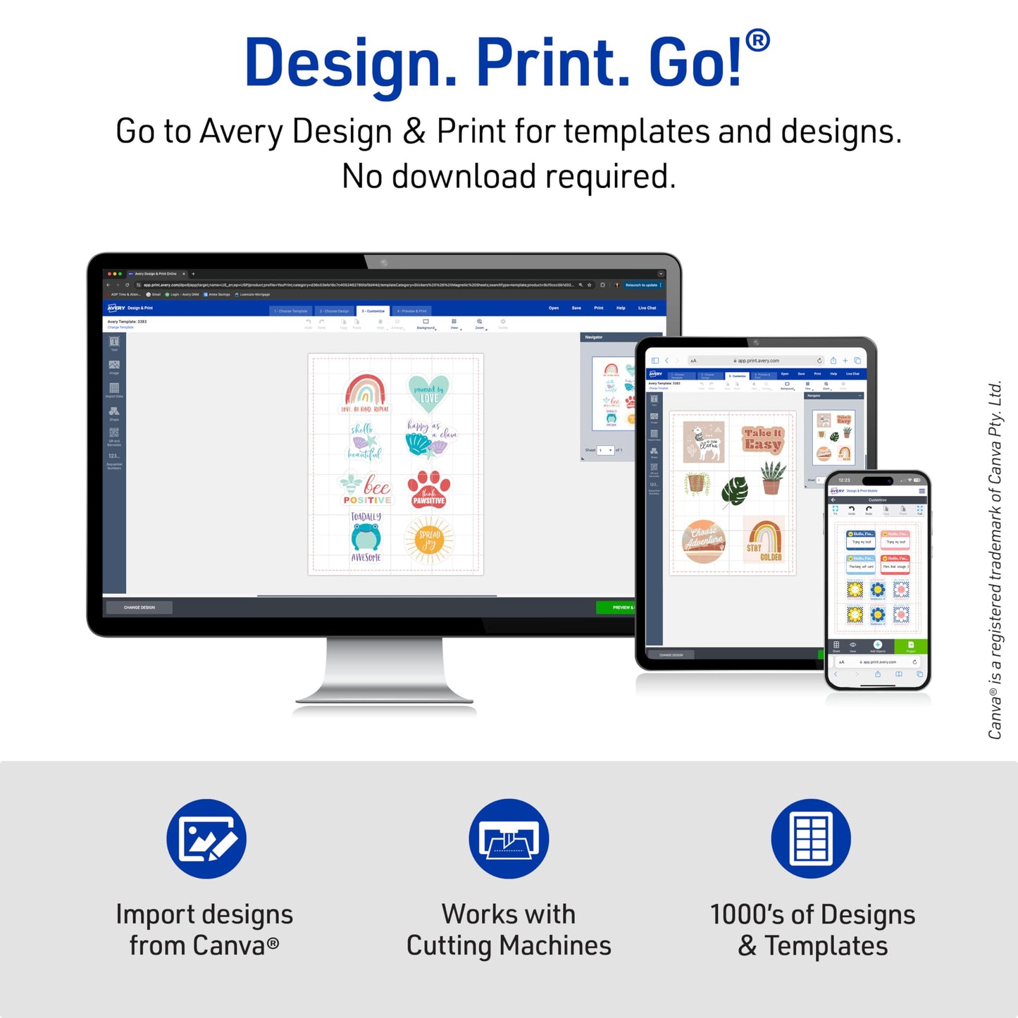 Avery Printable Sticker Paper, 8.5" x 11", Matte White, Repositionable Adhesive, Laser/Inkjet Compatible, 90 Full-Size Label Sheets, Great for Product Labels, Cute Stickers, and More (6-Pack of 3383)