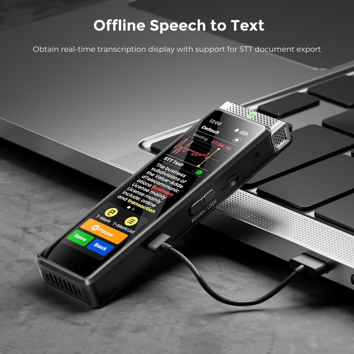 72GB Digital Voice Recorder with Playback, Innioasis R1 Full Touchscreen Voice Recorder with AI Intelligent Transcription and Bluetooth, Voice Activated Sound Audio Recorder Device with Mic (Black)