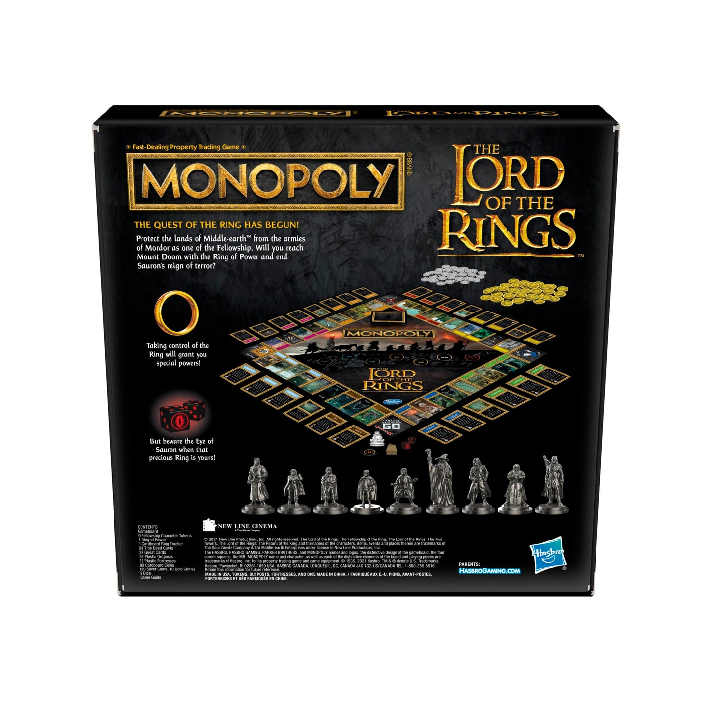 Hasbro Gaming Monopoly: The Lord of The Rings Edition Board Game Inspired by The Movie Trilogy, Play as a Member of The Fellowship, Ages 8 and Up (Amazon Exclusive)