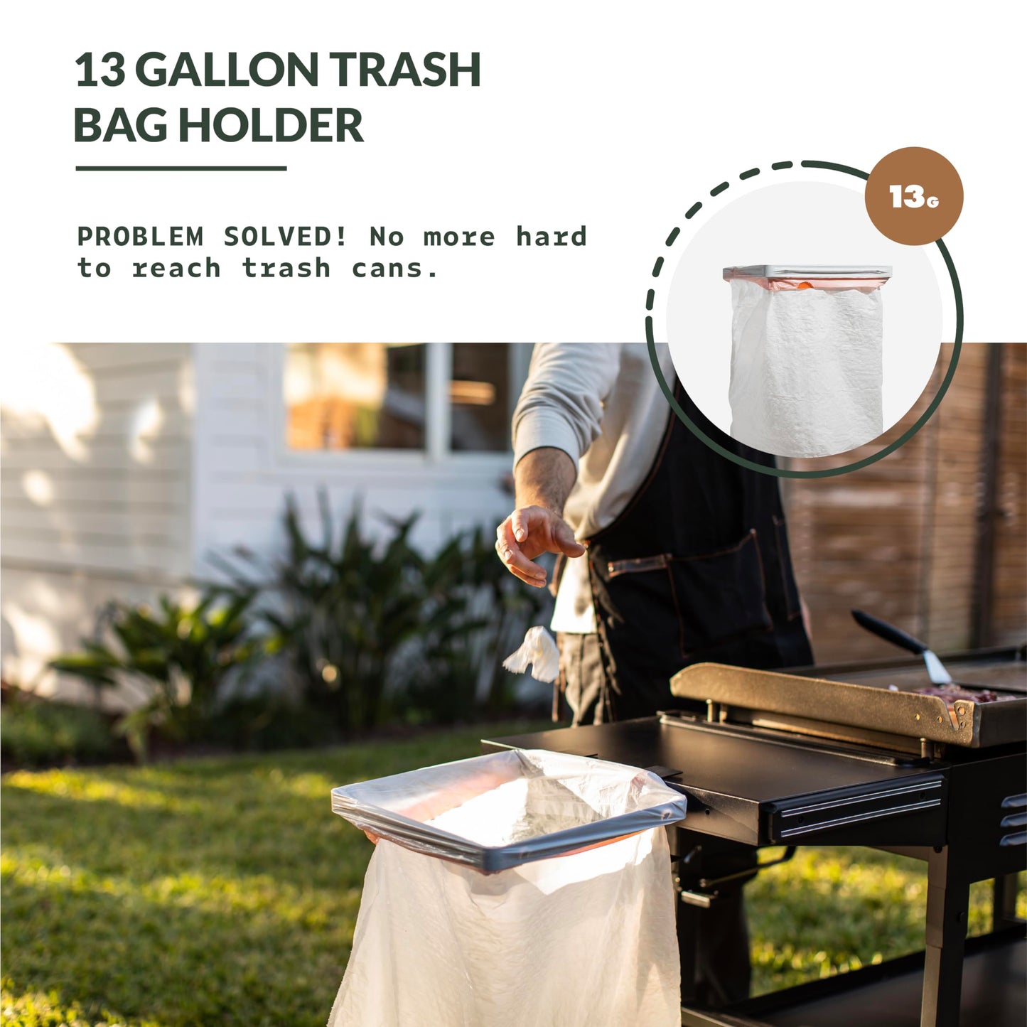 Magnetic Grill Caddy for Outdoor Grill - Compatible Blackstone Griddle Caddy for Grilling BBQ Tools & Griddle Accessories - Includes Trash Bag Holder