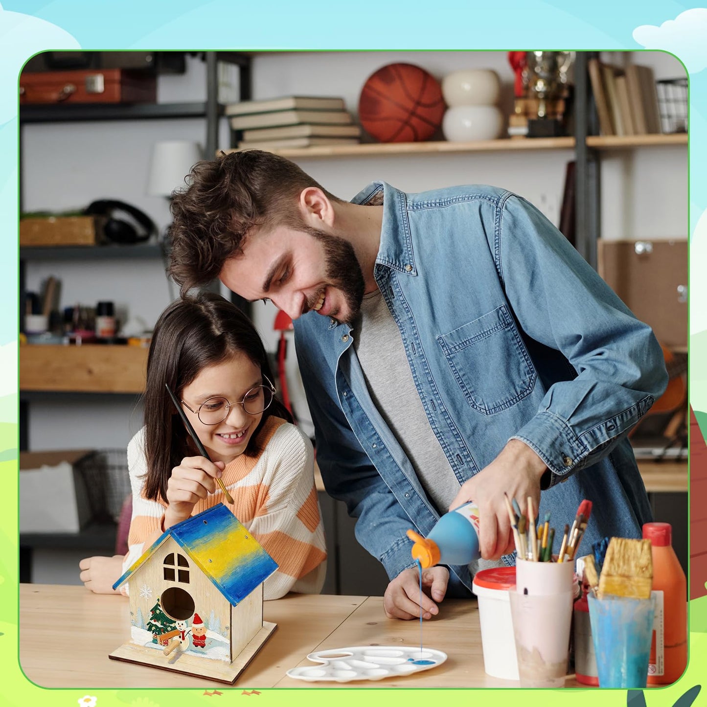 Entallor 6 Pack Wooden DIY Birdhouse Kit, Thickened Wood Bird Home for Kids Adults All-in-One Bird Crafts with Screwdrivers, Nails,Hemp Ropes for Backyard Indoor Outdoor