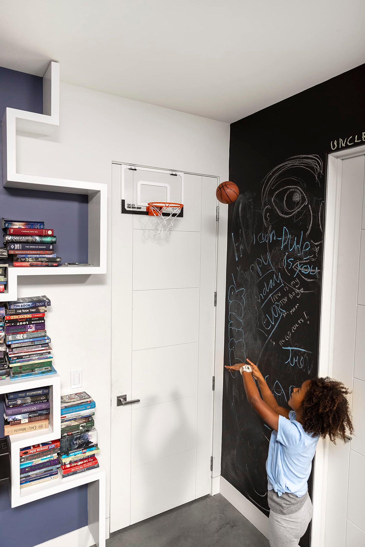 SKLZ Pro Mini Hoop Flip Over-The-Door Basketball Hoop with Flip-up Rim