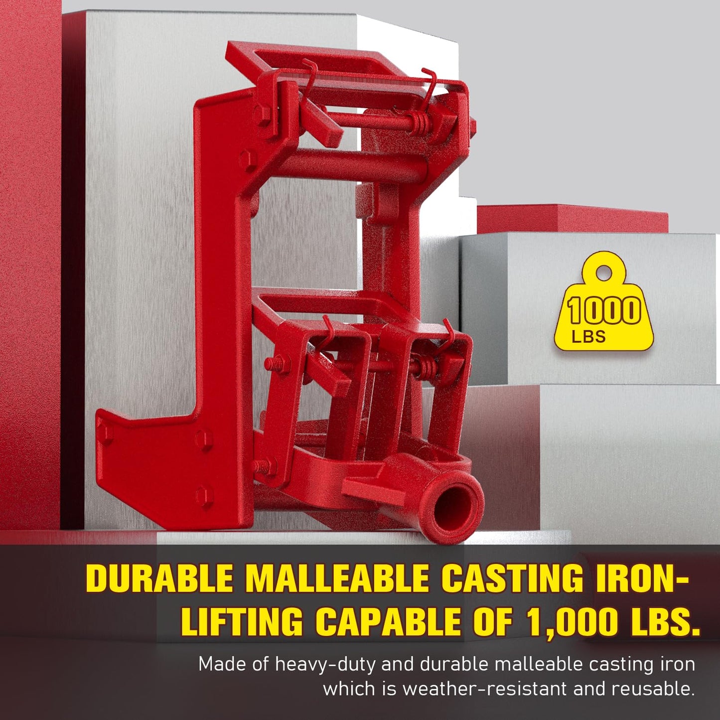 2 Pack Wall Jack, Portable Wall Jacks for Framing, Use with 1-1/2 X 3-1/2 in Fir Poles Or 1 in Od Steel Pipe, Malleable Casting Iron Wall Jack for Lifting Wall Beams, Capacity of Lifting 1,000 lbs