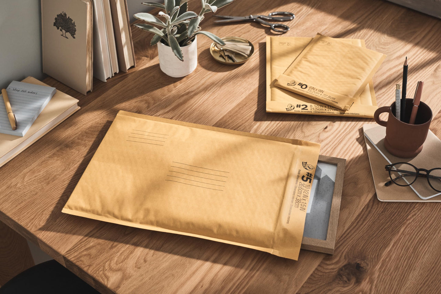 Duck Brand #5 Kraft Bubble Mailer, Manila, 10.5 inch x 15 inch, 25 Pack