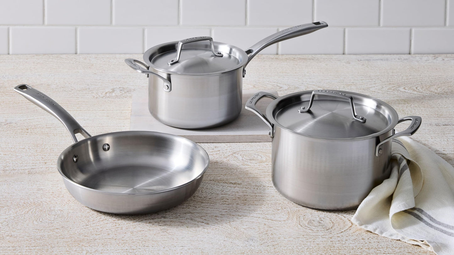 Le Creuset Stainless Steel Essential Saucepan, 3qt