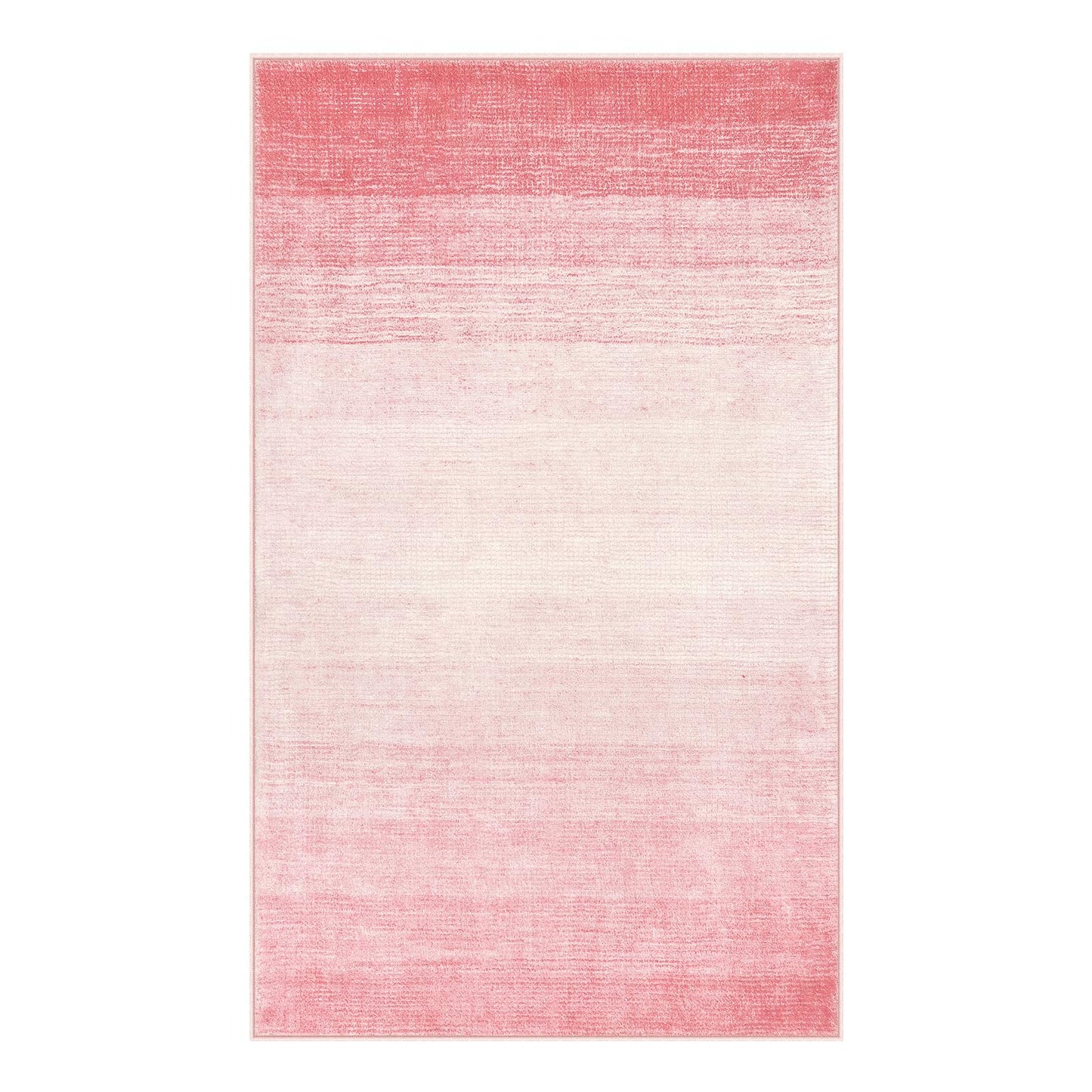 Wonnitar Washable 3x5 Area Rug, Pink Rugs for Bedroom Girls, Contemporary Ombre Nursery Soft Kids Room Rug, Modern Non-Skid Faux Wool Indoor Carpet for Bathroom Dorm Bedside (Pink,3'x5')