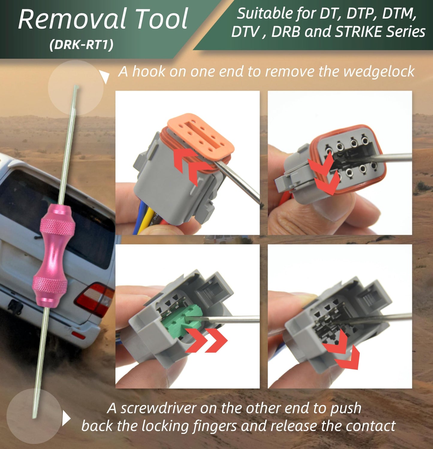 ALFOCI 482 PCS DT Deustch Connector Kit, 2 3 4 6 8 12 Pin Waterproof Automotive Electrical Connectors, Including Deutsch Crimping Tool, Removal Tool, 16# Solid Contacts