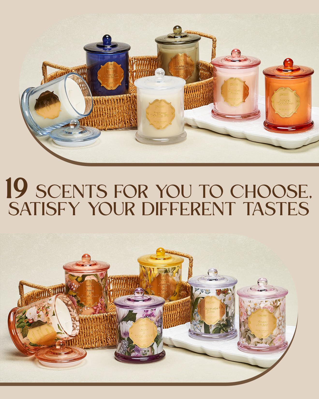 M&SENSE Lilac Rose Candle Scented, 2 Wick 12.7oz Large Natural Soy Non Toxic, Summer Floral Candle Gift for Women, Relaxing 75 Hours Long Lasting Burning Home Fragrance