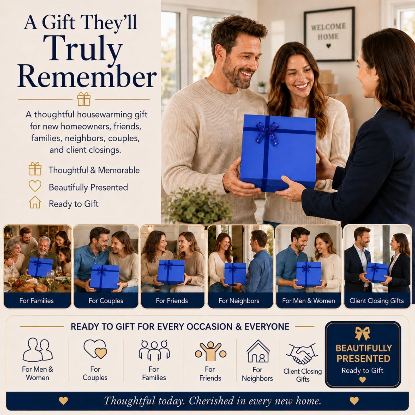 Housewarming Gifts New Home Basket,21-Piece Including Cutting Board, Handwashing Set, and Aromatherapy – Ideal for Housewarming Gift for Couples, New Home Families, and Closing Gifts for Home Buyers