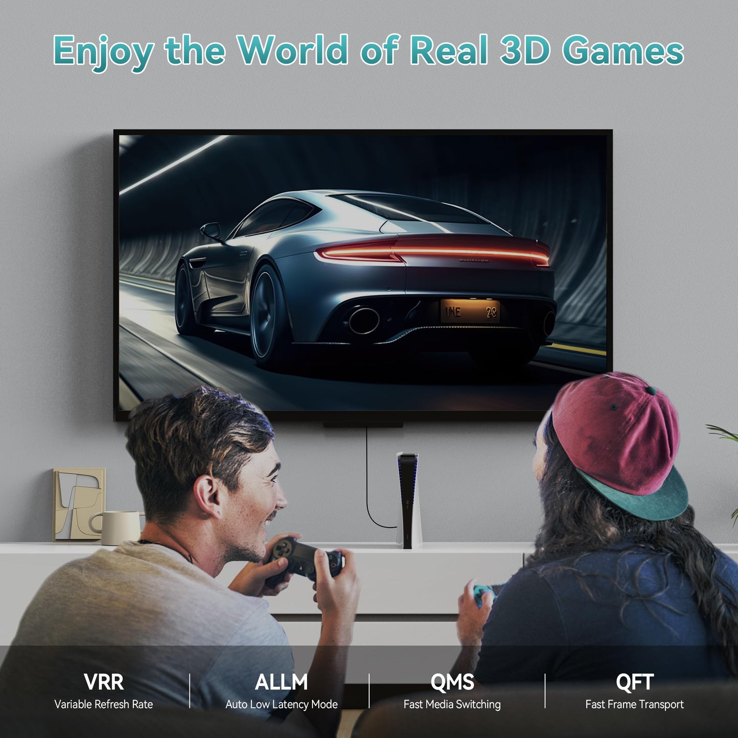 Anehmeta Fiber Optic HDMI Cable 150FT/46M, Long HDMI 2.1 Cable Support 48Gbps High Speed 8K@60Hz 4K@120Hz Dynamic HDR/eARC/HDCP 2.2&2.3/Dolby Atmos for Monitor,TV,Projector, Gaming Console