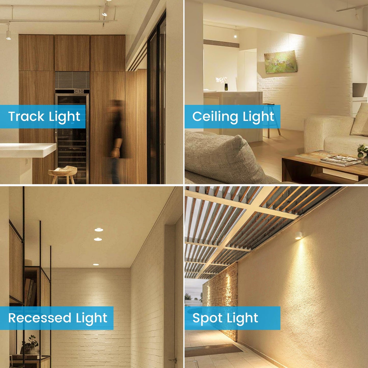 Aovpex 10 Pack Dimmable MR16 LED Bulbs, 12V 5W(50-Watt Equivalent), 3000K Warm White, GU5.3 Bi-Pin Base, 40-Degree, Indoor/Outdoor Landscape Spotlight Track Recessed Lighting