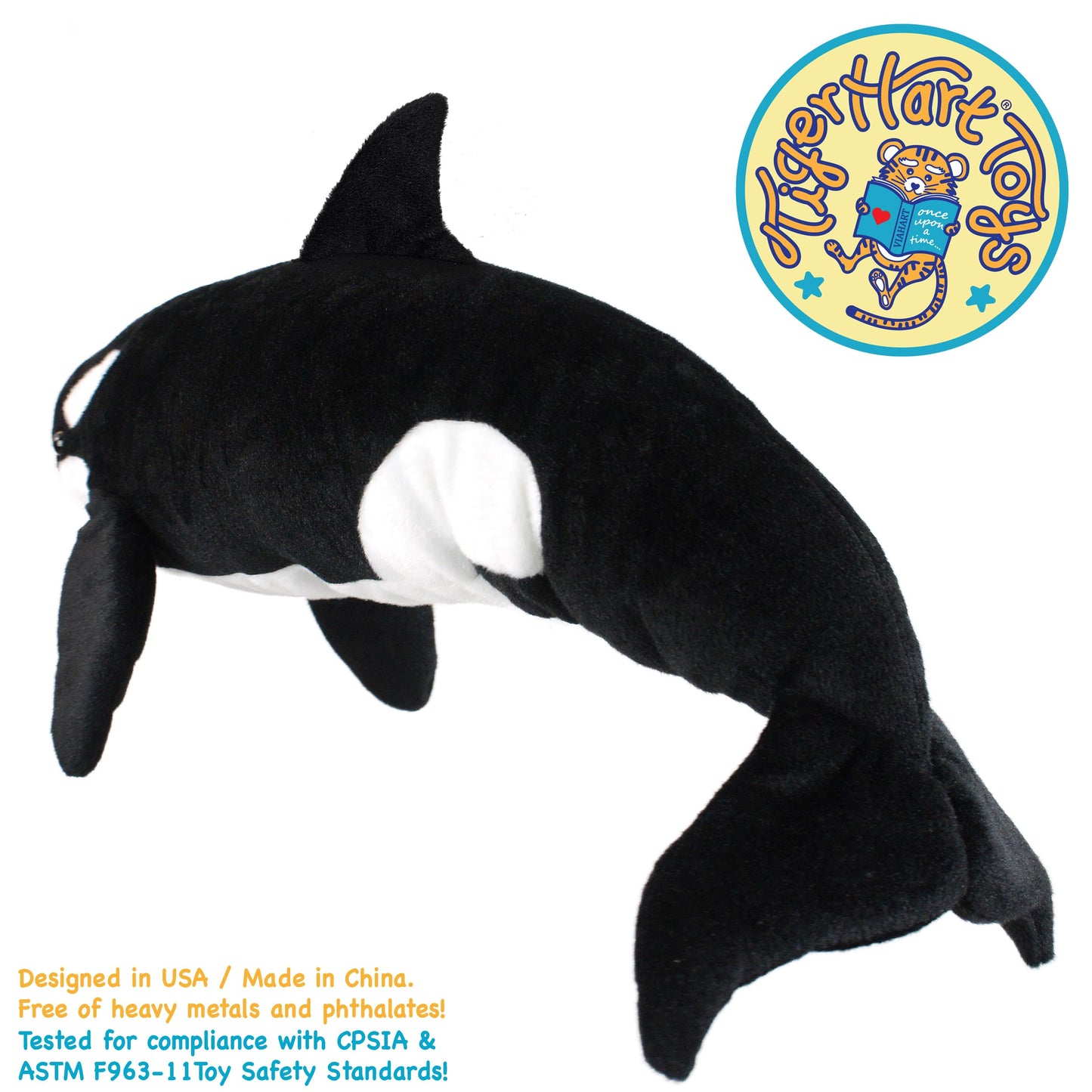 Octavius The Orca Blackfish | Over 2 1/2 Foot Long Big Killer Whale Stuffed Animal Plush | by TigerHart Toys