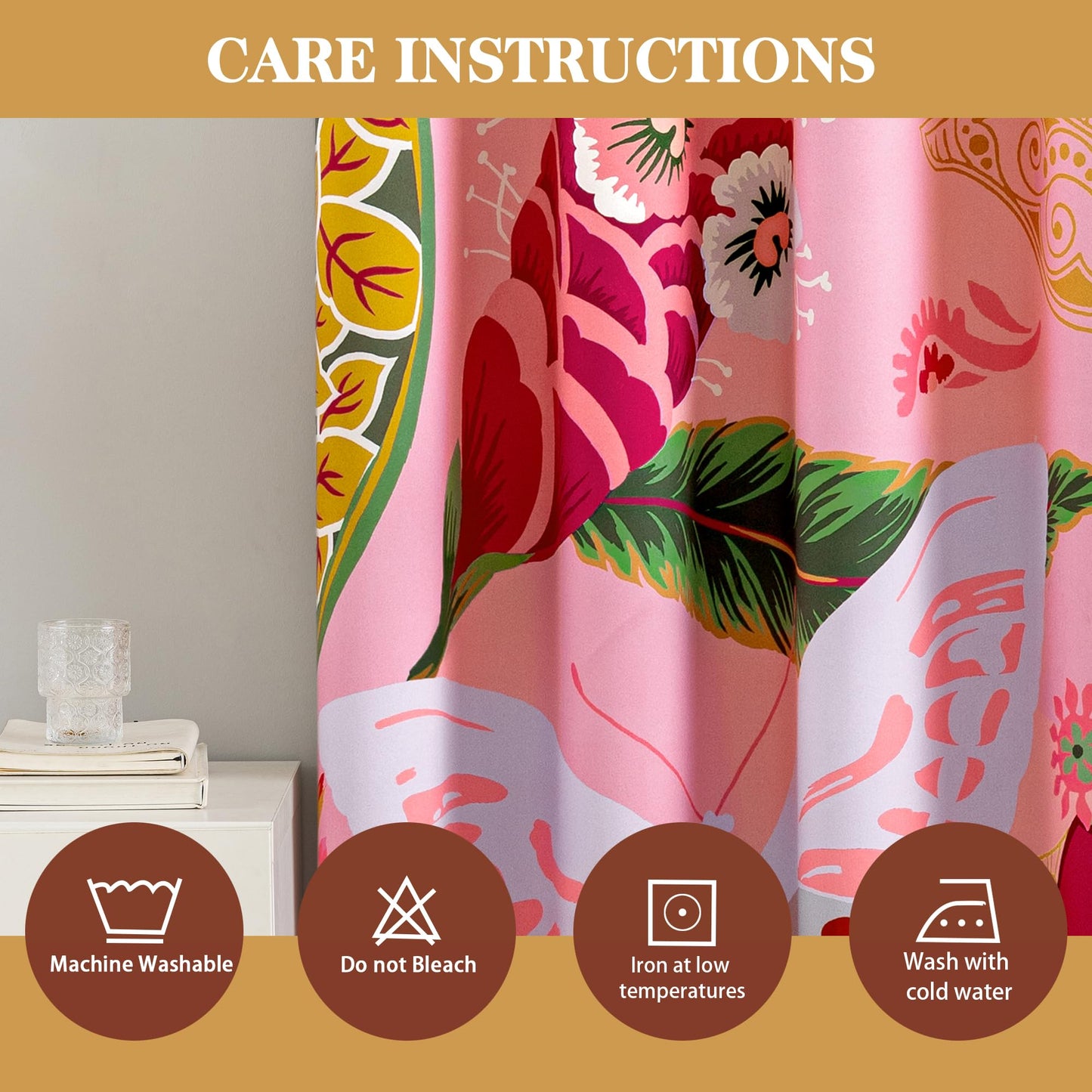 Tyrot Pink Boho Floral Blackout Curtains for Girls Bedroom 84 inch Long 2 Panels Butterfly Black Out Curtains for Living Room Grommet Nursery Thermal Insulated Room Darkening Window Drapes,52Wx84L