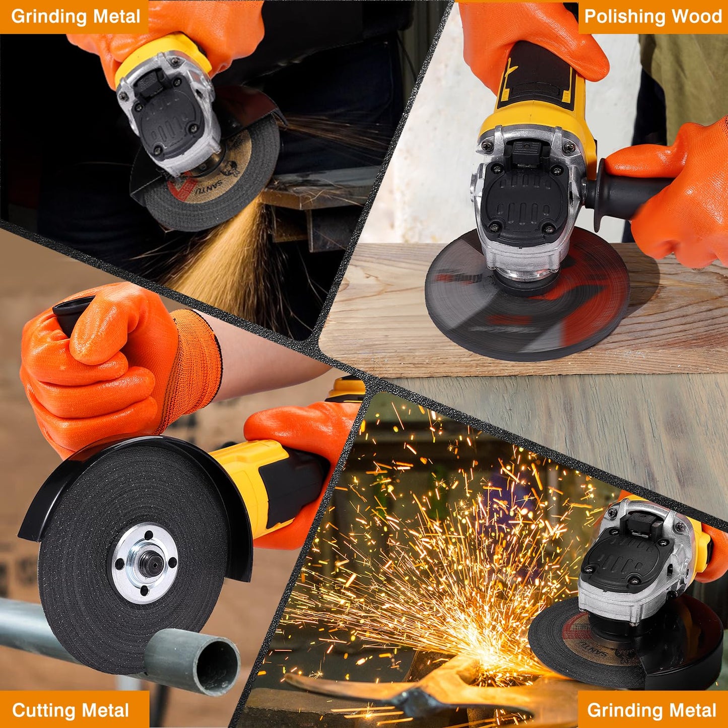 Angle Grinder Compatible with Dewalt 20V MAX Battery (Battery Not Included), Cordless Angle Grinder, 4-1/2" Blade, 4 Variable Speeds up to 7200 RPM, for Cutting, Grinding & Polishing