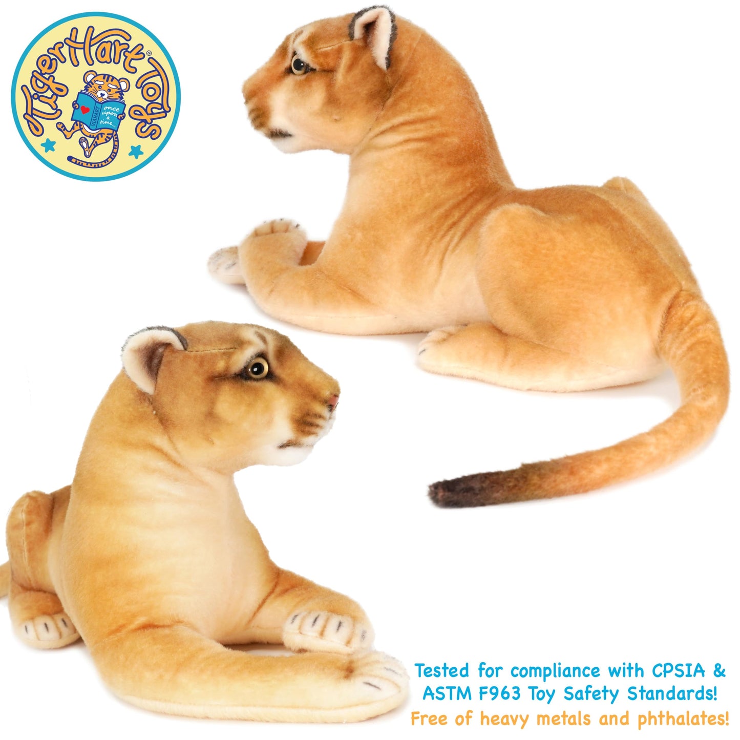 Monique The Mountain Lion - 18 Inch (Tail Measurement Not Included) Stuffed Animal Plush - by TigerHart Toys