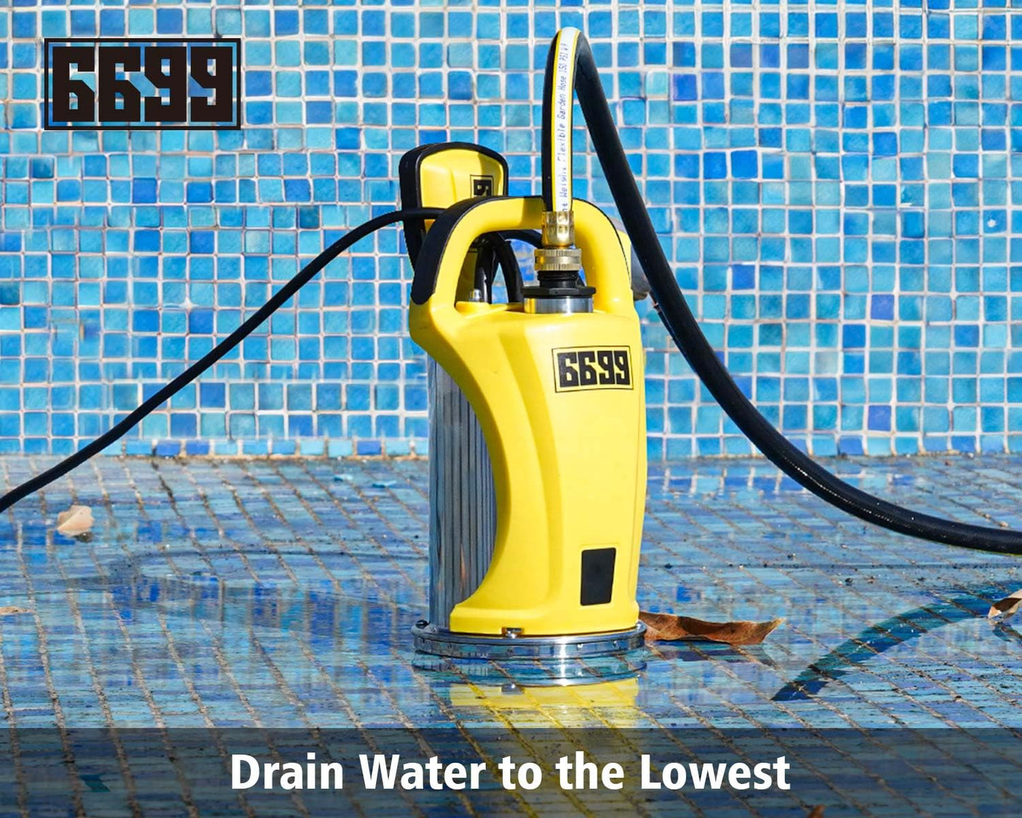 6699 1/2 HP Sump Pump 2500GPH Stainless Steel Pump Submersible Utility Pump with Adjustable Float Switch for Draining Water from Pool Hot Tub Flooded House Rain Barrel Pit Crawl Space