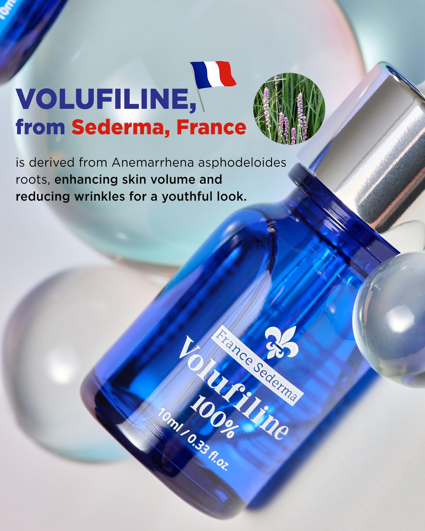 100% Volufiline Ampoules – Advanced Firming & Lifting Facial Ampoule from France Sederma, Intense Hydration & Skin Rejuvenation for Youthful, Perfect for Layering & DIY, 0.33 fl.oz (10ml) 3 Pack