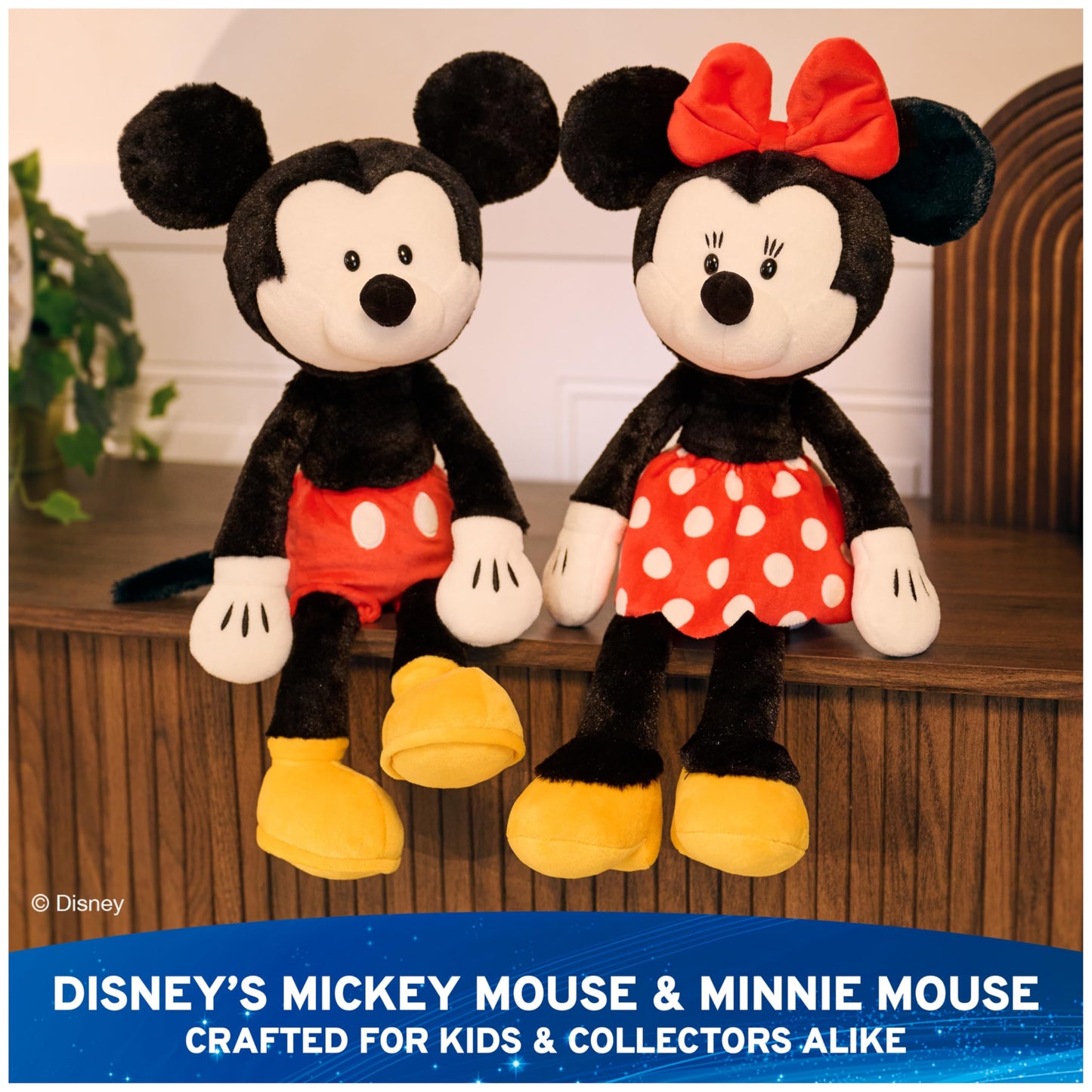 GUND Disney Official Minnie Mouse Toothpick Plush, Mickey and Friends, Disney Stuffed Animal for Ages 1 and Up, Black/White, 15”