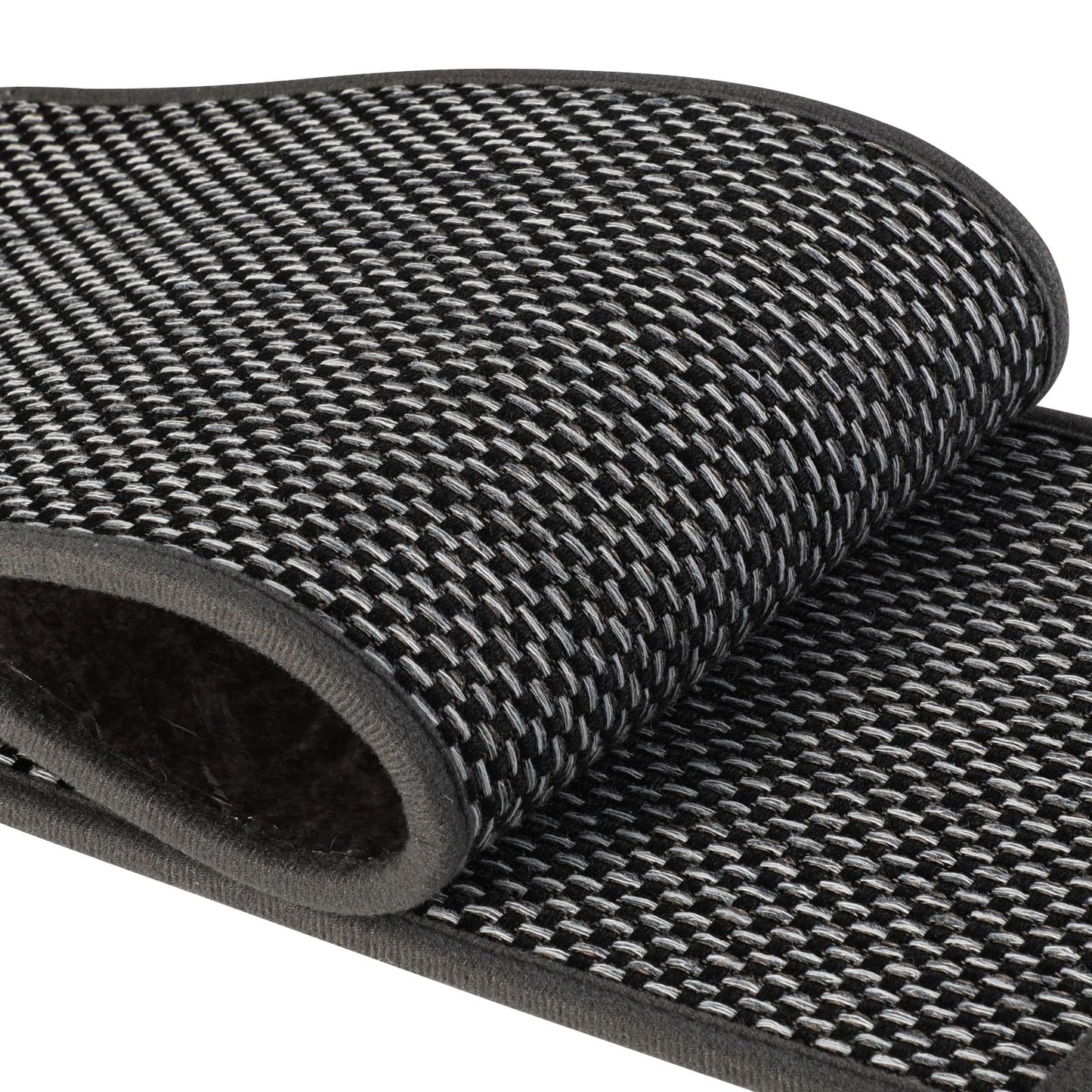 FlowaFoli Stair Treads for Wooden Steps Indoor,8" X 30" (15 in Pack) Carpet Stair Treads for Wood Stairs, Machine Washable Stair Runners for Kids Elders and Pets,Black & Snow Spots