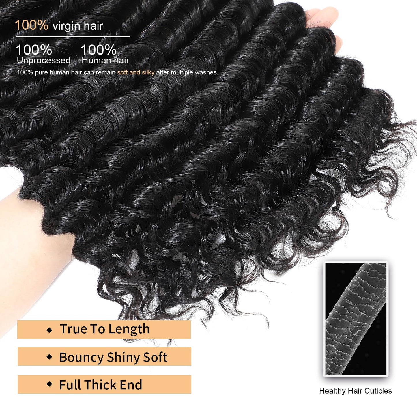 msVenus 12A Deep Wave Bundles Human Hair 20 22 24 Inches, 100% Unprocessed Indian Human Hair Bundles Wet and Wavy Raw Virgin Hair 3 Bundles Deal Curly Weave Bundles(Natural Color, 20 22 24 Inches)