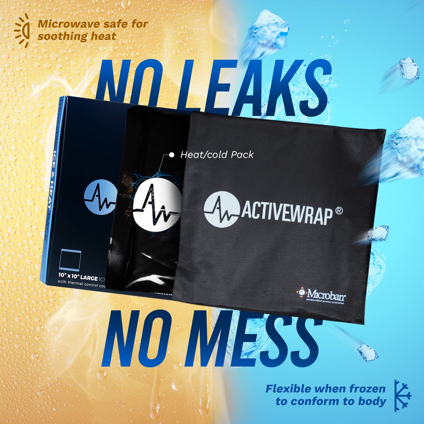 ActiveWrap Foot & Ankle Heat and Ice Pack Wrap for Heel, Arch, and Ankle Discomfort, Swelling, Soreness, and Injury Recovery– Reusable Hot & Cold Wrap with Adjustable Compression Straps, Large/X-Large