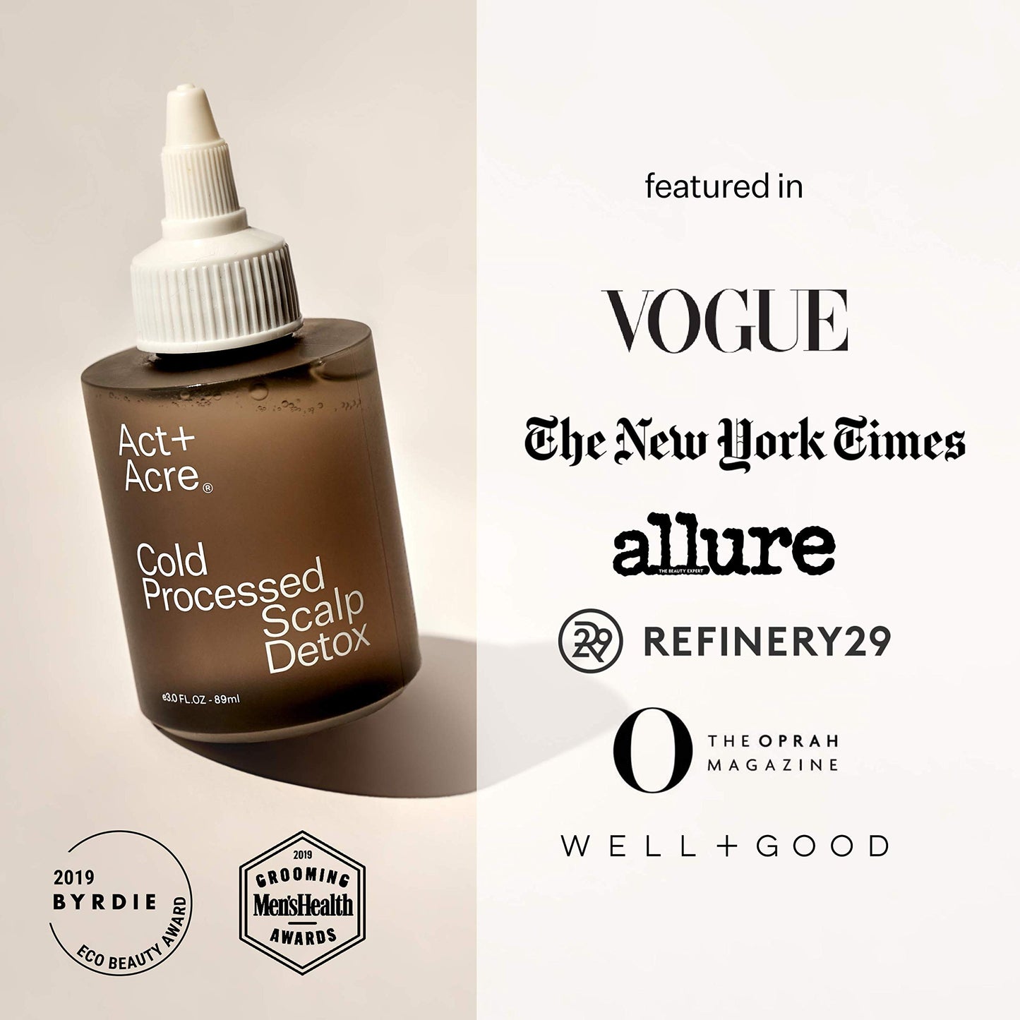 Act+Acre Cold Processed Vitamin E Scalp Detox Oil and BHA Salicylic Acid Scalp Exfoliator - For Dandruff and Dry Itchy Scalp - Hair Growth Treatment for Thinning Hair - Scalp Exfoliating Mask for Itch
