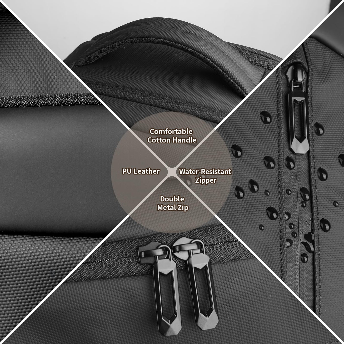 HEROIC KNIGHT 17-Inch Laptop Backpack for Men & Women, 25L Business Work Backpack with USB Charging Port, Water Resistant Computer Bag with Anti-Theft Pocket for Travel Office Daily– Black