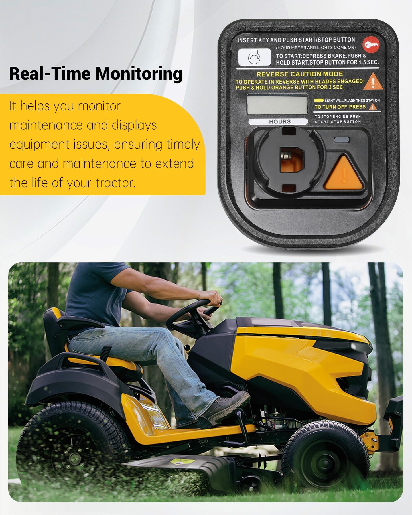 925-06427A Hour Service Meter Module Compatible with CUB Cadet LT42 LX46 XT1 XT2 SLX50 Tractors Replace 925-06427, 725-06427A, 725-06427