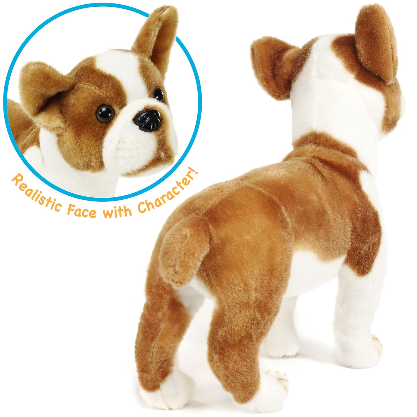 Bobby The Boston Terrier Boxer - 14.5 Inch Large Dog Stuffed Animal Plush - by TigerHart Toys
