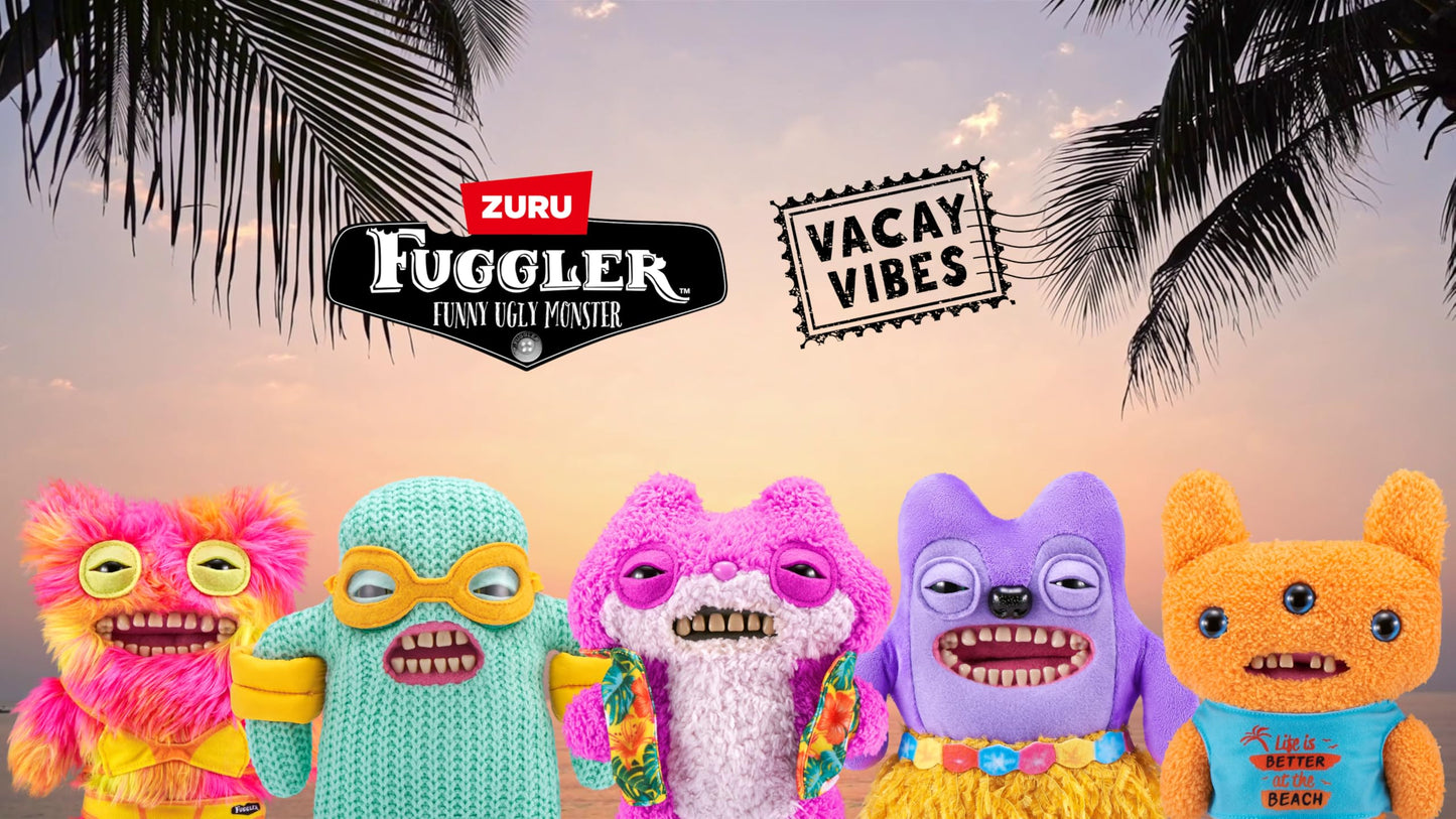 Fuggler Vacay Vibes by ZURU, Funny Ugly Monster, Plush, Collectible, Toy (Mr Buttons - Multi)