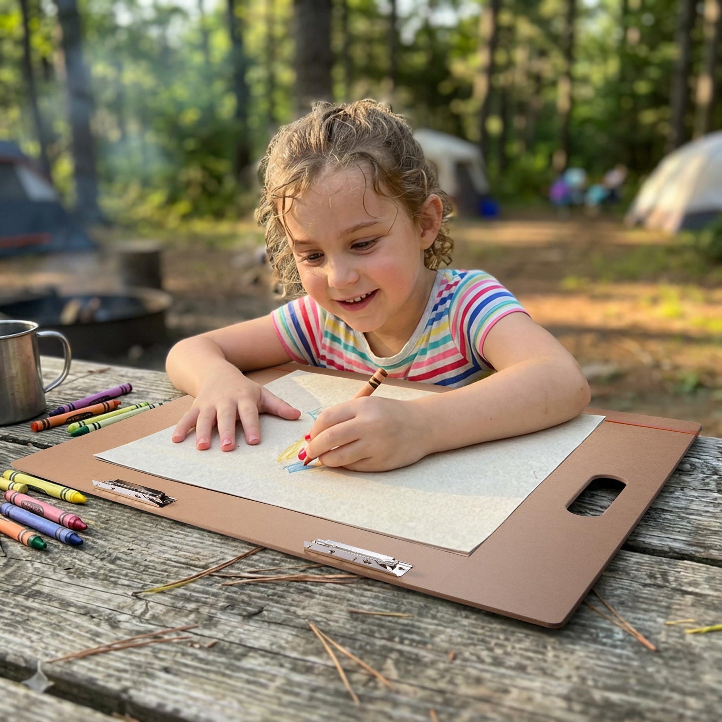 Officemate Artist Sketch Board with Handle, Portable Drawing Board, Tempered Hardboard Surface with Dual Clips & Rubber Band, Art Board for Studio, Classroom & Field Use, 23″ x 26″ (83099)